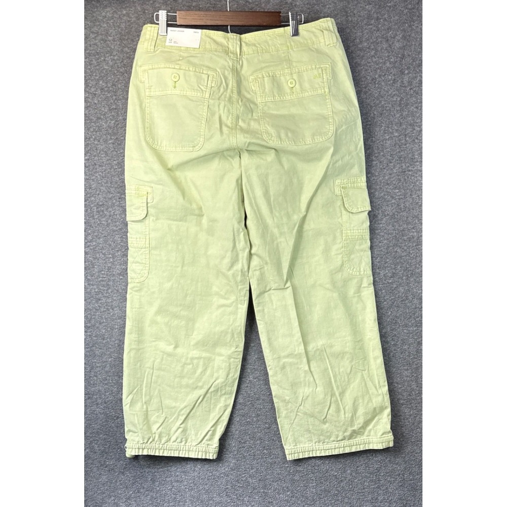 NWT American Eagle Baggy Jogger Womens 12 Lime Green Cargo High Rise Stretch - Picture 3 of 15